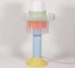 Lampe|Enfants*Warren & Laetitia Lampe à poser, Gigi XL à poser, , Ø28cm, H51cm - menthe, bleu, jaune, corail