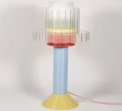 Lampe|Enfants*Warren & Laetitia Lampe à poser, Gigi XL à poser, , Ø28cm, H51cm - menthe, bleu, jaune, corail