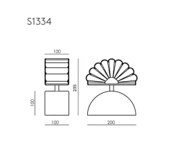 Lampe à poser, Gina, S1334, vieil or, marbre vert, L20cm, H23,5cm - Aromas del Campo