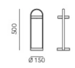 Lampe*Pedrali Lampe à poser, Giravolta 1799T/50 , rose, LED , , IP65, Ø15cm, H50cm - aluminium