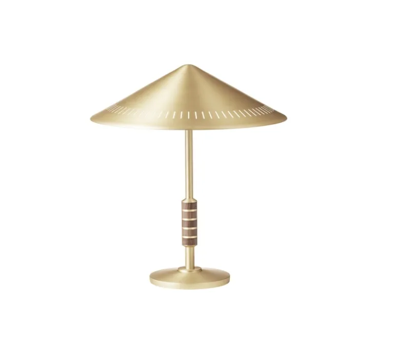 Lampe*Lyfa Lampe à poser, Governor, , Ø40,5cm, H45,4cm - laiton, noyer