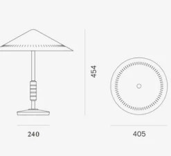 Lampe*Lyfa Lampe à poser, Governor, , Ø40,5cm, H45,4cm - laiton, noyer
