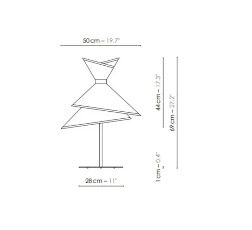 Lampe*DesignHeure Lampe à poser, Grand Kimono, , Ø50cm, H69cm - Blanc et noir