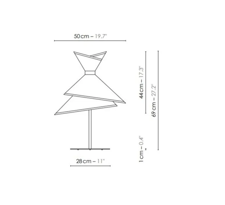 Lampe*DesignHeure Lampe à poser, Grand Kimono, , Ø50cm, H69cm - Blanc et noir