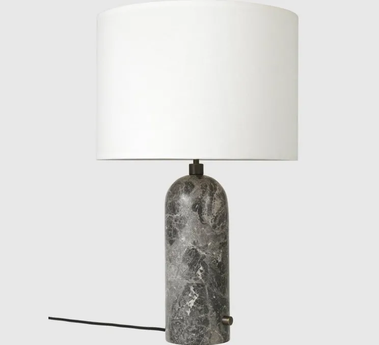 Lampe à poser, Gravity L, gris marbre, blanc, Ø41cm, H65cm - Gubi