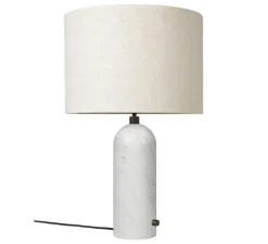 Lampe*Gubi Lampe à poser, Gravity L, , lin, Ø41cm, H65cm - marbre blanc