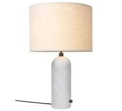 Lampe*Gubi Lampe à poser, Gravity L, , lin, Ø41cm, H65cm - marbre blanc