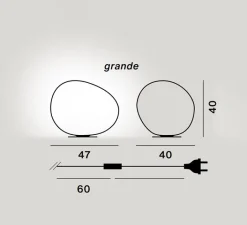 Lampe*Foscarini Lampe à poser, Gregg Grande, , L47cm, H40cm - blanc