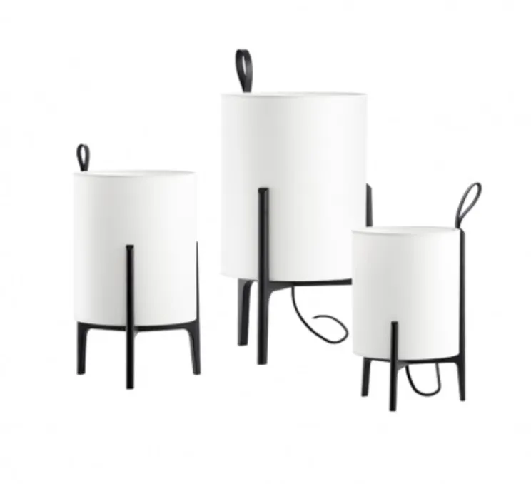 Lampe à poser, Greta, chêne noir, blanc, Ø20cm, H33cm - Carpyen