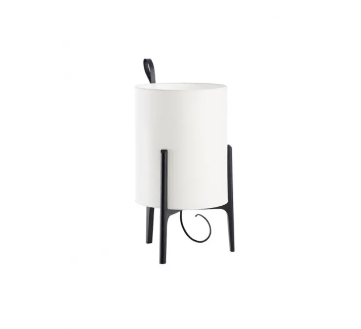 Lampe à poser, Greta, chêne noir, blanc, Ø20cm, H33cm - Carpyen