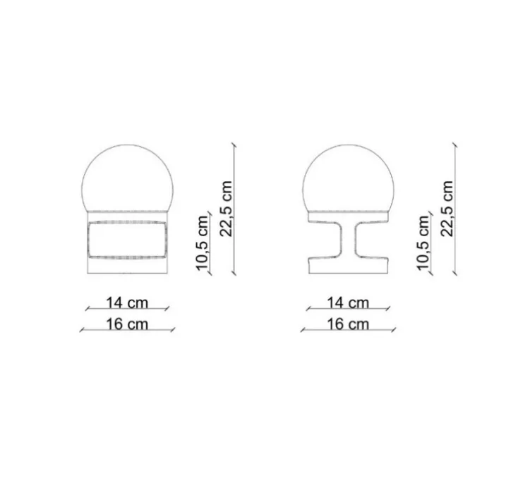 Lampe à poser, Habea C2783, jaune, Ø16cm, H22,5cm - Ferroluce