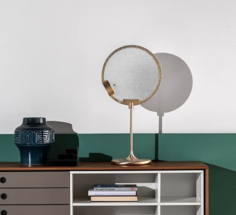 Lampe*Masiero Lampe à poser, Horo TL, , LED, dim, 3000K, 1854 lm, L30cm, H60cm - Laiton, transparent