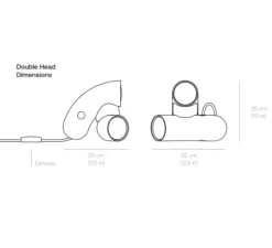 Lampe à poser, Hyphen Double, Noir chromatique, L32cm, H25cm, 3000K, 2000lm - Darmes