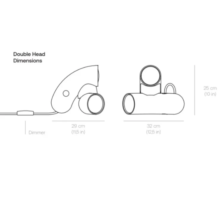 Lampe à poser, Hyphen Double, Noir sablé, L32cm, H25cm, 3000K, 2000lm - Darmes