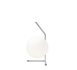 Lampe*Flos Lampe à poser, IC Lights Table 1 Low, , Ø20cm, H38,1cm - opalin et chromé