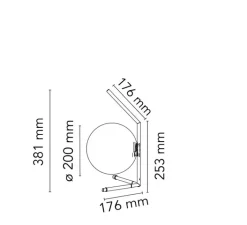 Lampe*Flos Lampe à poser, IC Lights Table 1 Low, , Ø20cm, H38,1cm - opalin et chromé