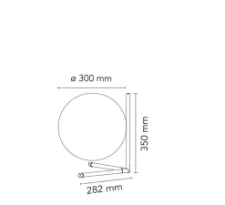 Lampe*Flos Lampe à poser, IC Lights Table 2, , Ø30cm, H35cm - opalin et chromé