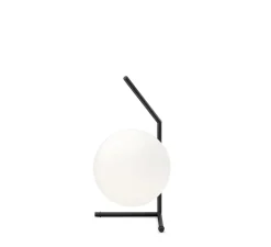 Lampe à poser, IC Lights Table 1 Low, opalin et noir, Ø20cm, H38,1cm - Flos