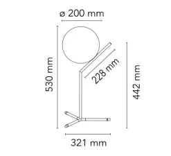 Lampe à poser, IC Lights Table 1 High, opalin et noir, Ø32,1cm, H53cm - Flos