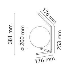 Lampe à poser, IC Table 1 low 10 Anniversary, or 24K, L20cm, H25,3cm - Flos