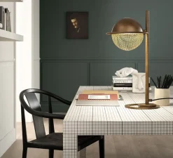 Lampe à poser, Iglù TL1, bronze, LED, dim, 3000K, 1450 lm, L24cm, H55cm - Masiero