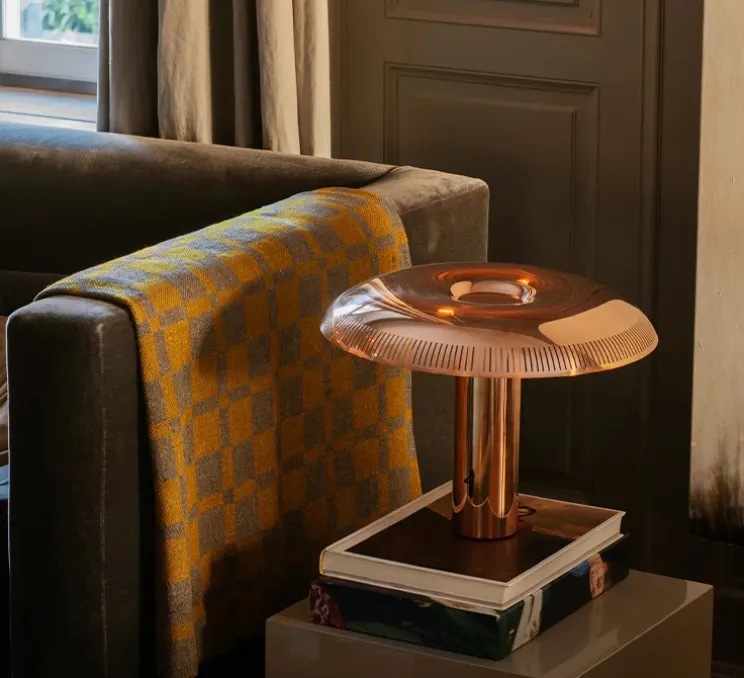 Lampe à poser, Ilumina, cuivre, LED, 2700K, 776lm, Ø40,3cm, H30,5cm - Wastberg