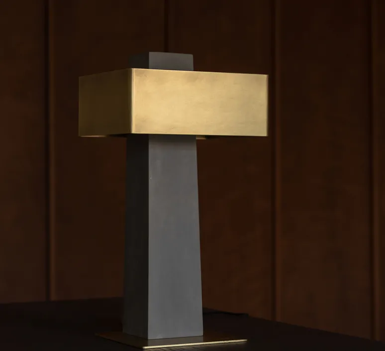 Lampe*DCW éditions Paris Lampe à poser, Iota, , Cauvet, LED, dim, 2700K, 660 lm, L23,8cm, H43,4cm - gris, or