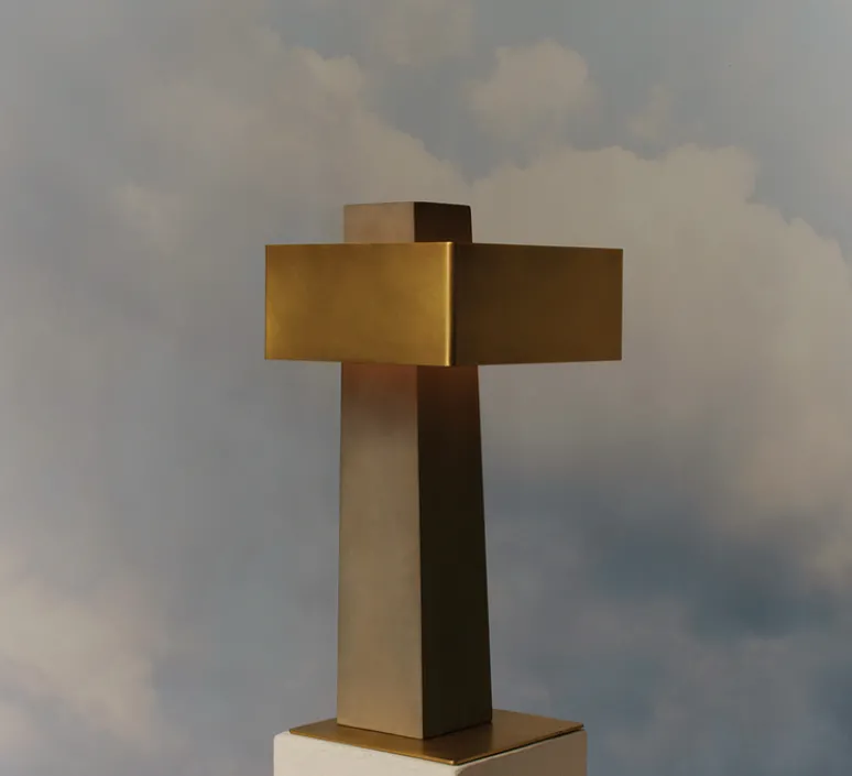 Lampe*DCW éditions Paris Lampe à poser, Iota, , Cauvet, LED, dim, 2700K, 660 lm, L23,8cm, H43,4cm - gris, or