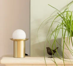 Lampe*CVL Lampe à poser, Janed, , Ø12cm, H16,8cm - laiton satiné