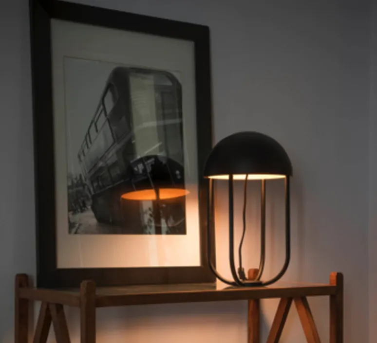 Lampe*Faro Lampe à poser, JELLYFISH, , LED, 3000K, Ø29cm, H44cm - noir et or