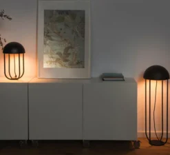 Lampe*Faro Lampe à poser, JELLYFISH, , LED, 3000K, Ø29cm, H44cm - noir et or