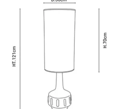 Lampe à poser, Jimmy XL, blanc, Ø36cm, H121cm - Market Set
