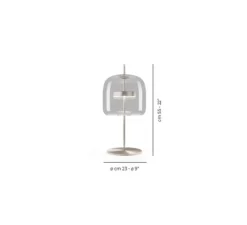 Lampe*Vistosi Lampe à poser, JUBE LT P, , LED, dim, 2700K, 2000 lm, L23cm, H55cm - cristal transparent, laiton mat