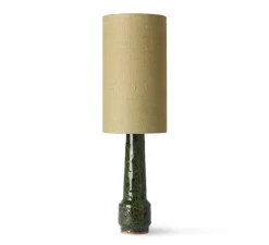 Lampe*HKLIVING Lampe à poser, Jute Cilinder + Retro Stoneware, , Ø22cm, H70cm - HK Living vert jade, vert