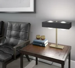 Lampe à poser, Kernel, noir, laiton, LED, L40cm, H20cm - Bert Frank