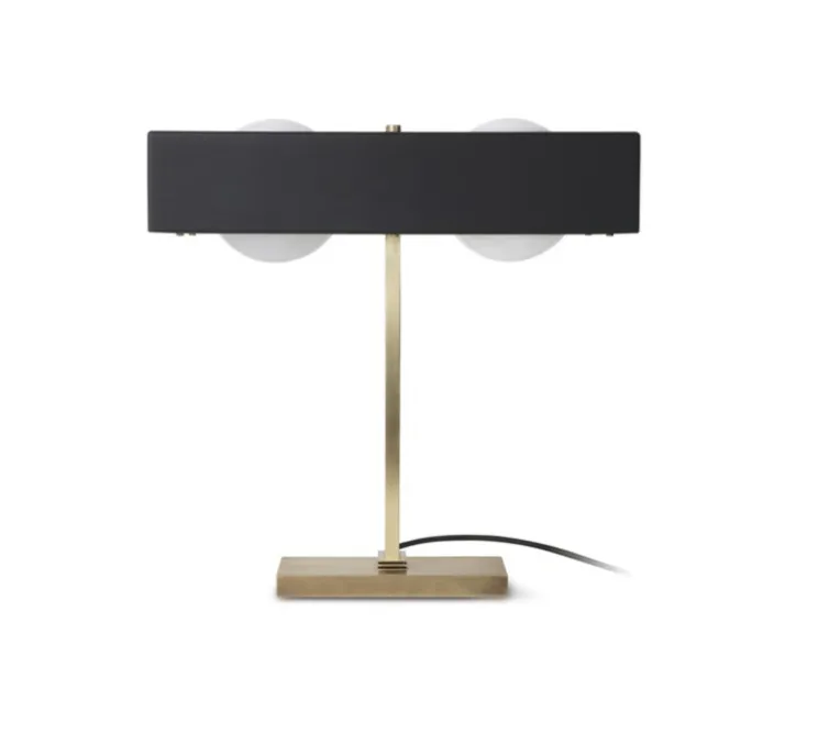 Lampe à poser, Kernel, noir, laiton, LED, L40cm, H20cm - Bert Frank