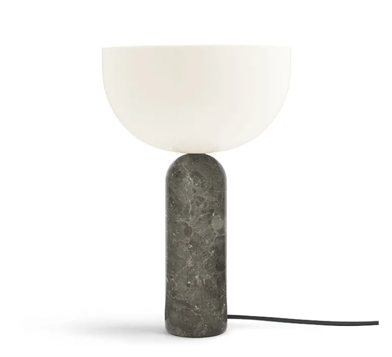 Lampe*New Works Lampe à poser, Kizu Large, , Ø30cm, H45cm - blanc et marbre gris du marais