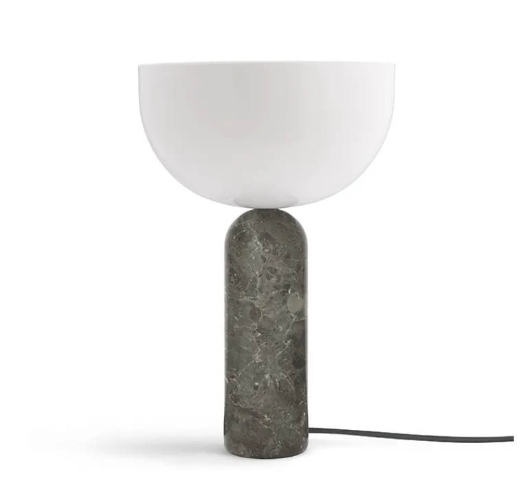 Lampe*New Works Lampe à poser, Kizu Large, , Ø30cm, H45cm - blanc et marbre gris du marais