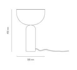 Lampe*New Works Lampe à poser, Kizu Large, , Ø30cm, H45cm - blanc et marbre gris du marais