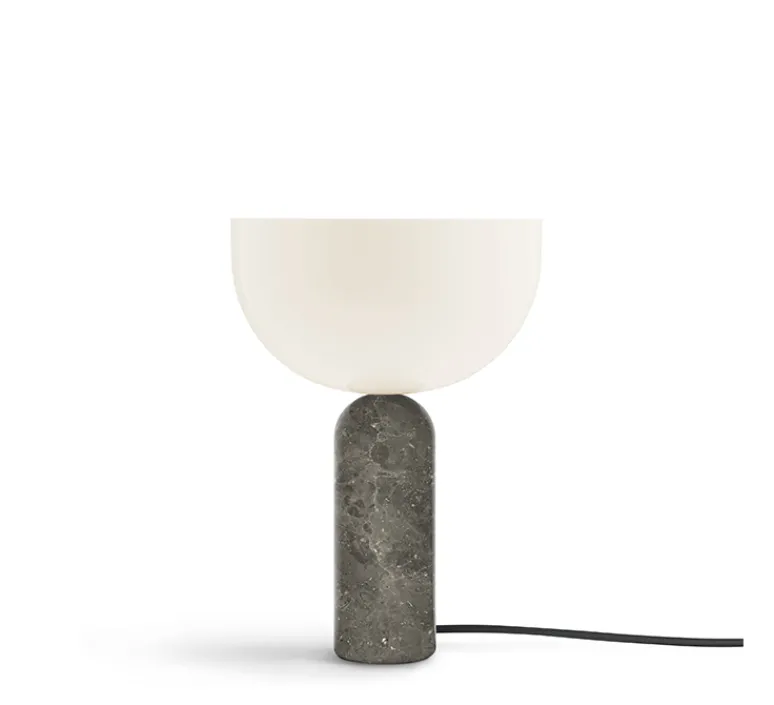 Lampe*New Works Lampe à poser, Kizu Small, , Ø25cm, H35cm - blanc et marbre gris du marais