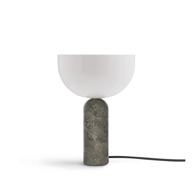 Lampe*New Works Lampe à poser, Kizu Small, , Ø25cm, H35cm - blanc et marbre gris du marais
