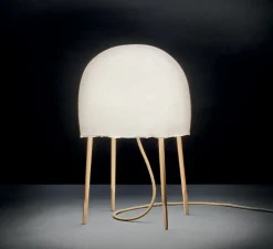 Lampe*Foscarini Lampe à poser, Kurage, , Ø34cm, H49cm - blanc et frêne