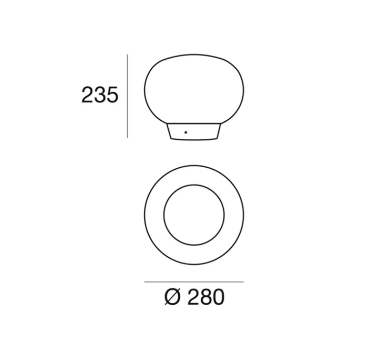 Lampe*Stilnovo Lampe à poser, La Mariée, , IP40, LED, dim, 3000K, 1008 lm, Ø28cm, H23,5cm - transparent, noir