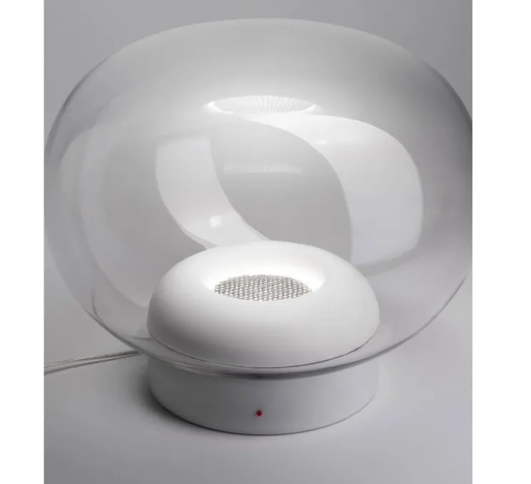 Lampe à poser, La Mariée, transparent, blanc, IP40, LED, dim, 3000K, 1008 lm, Ø28cm, H23,5cm - Stilnovo