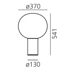 Lampe à poser, Laguna Tavolo, transparent fumé, laiton satiné, dimmable, Ø37cm, H54,1cm - Artemide