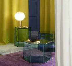 Lampe*Artemide Lampe à poser, Laguna Tavolo, , dimmable, Ø26cm, H38,3cm - transparent fumé, laiton satiné