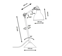 Lampe|Enfants*DCW éditions Paris Lampe à poser, Lampe Gras 205, , L14cm, H59cm - Dcw éditions noir, rouge