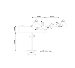 Lampe*DCW éditions Paris Lampe à poser, Lampe Gras N°317, , L72cm, H65cm - cuivre