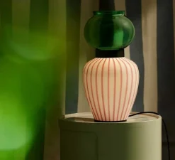 Lampe*MM Lampadari Lampe à poser, Layla, , LED, 3000K, 983 lm, Ø17cm, H33cm - Ruby, verre emeraude