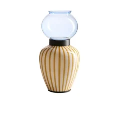 Lampe à poser, Layla, Tabac, verre bleu, LED, 3000K, 983 lm, Ø17cm, H33cm - MM Lampadari